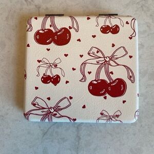 Cherry Print Compact Mirror